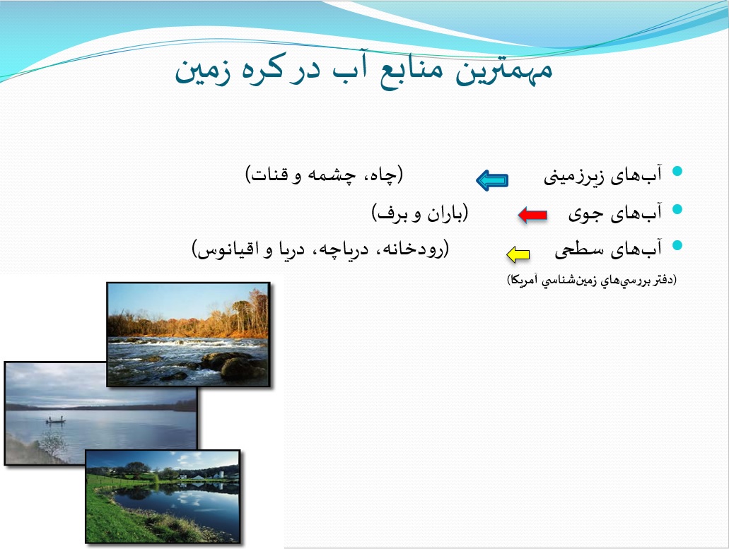 پاورپوینت وضعیت منابع آب